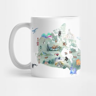 Illustrated Map of Canada Mug